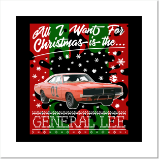 All I Want For Christmas Is The General Lee Dukes Of Hazzard Posters and Art